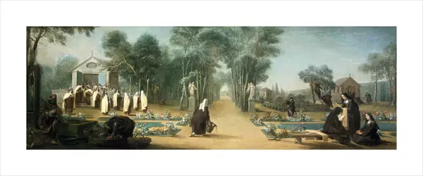 The Carmelite Nuns in the Garden, 18th century. Artist: Charles Guillot