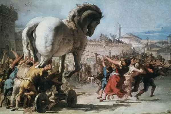 The Procession of the Trojan Horse into Troy, c1760. Artist: Giovanni Battista Tiepolo