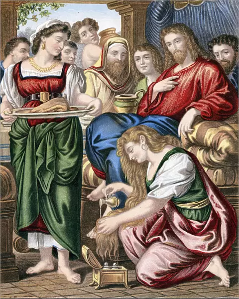 Mary Magdalene anointing the feet of Jesus, c1860