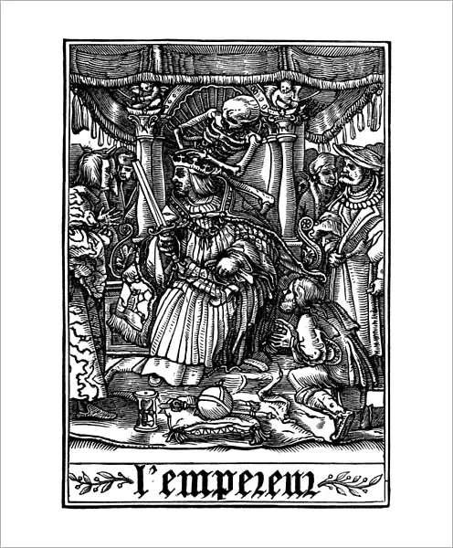 The Emperor visited by Death, 1538. Artist: Hans Holbein the Younger