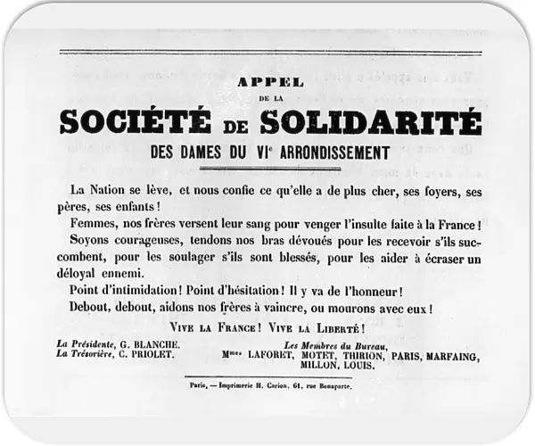 Societe de Solidarite, from French Political posters of the Paris Commune, May 1871