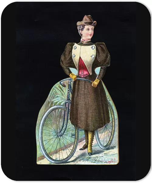 Woman cyclist, c1890
