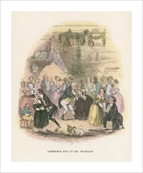 Scene from The Posthumous Papers of the Pickwick Club by Charles Dickens, 1836-1837. Artist: Hablot Knight Browne