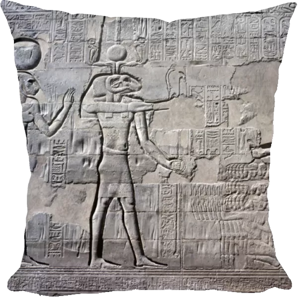 Pharaoh smiting his enemies, Temple of Khnum, Ptolemaic and Roman Periods