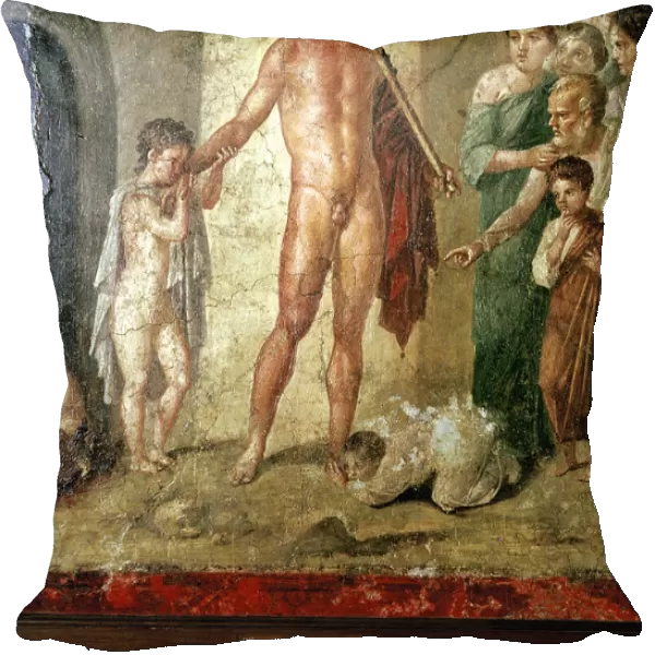 Roman wallpainting of Theseus after killing the Minotaur, Pompeii