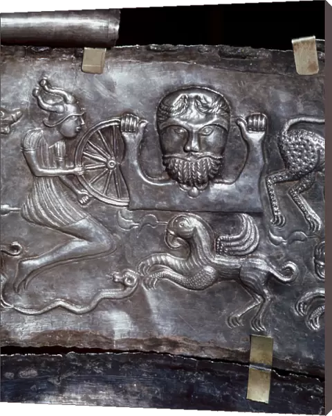 Gundestrup Cauldron, showing Celtic God Taranis with Wheel, Danish, c100 BC