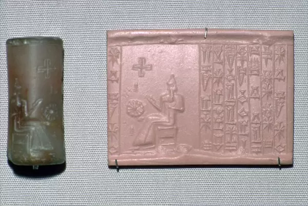 Chalcedony cylinder-seal in the first Kassite style