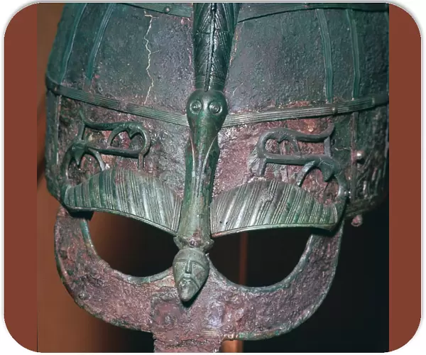 Detail of a Viking helmet from grave one at Vendel, Uppland, Sweden, 7th century
