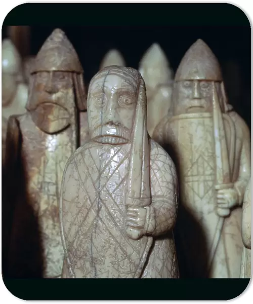 Beserks Biting their Shields - The Lewis Chessmen, (Norwegian?), c1150-c1200