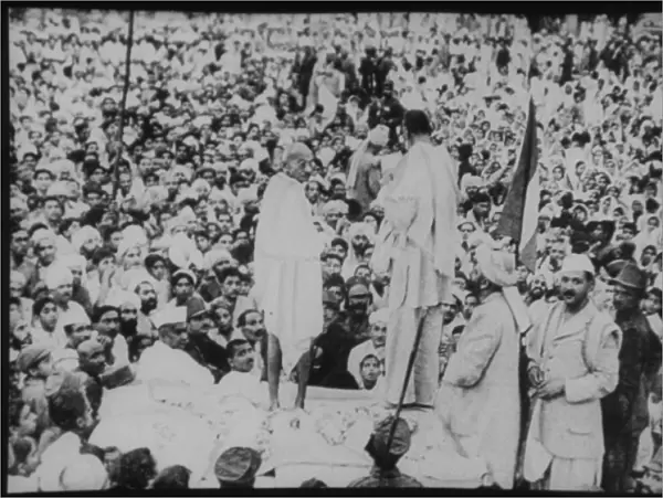 Mohandas Gandhi with Abdul Ghaffar Khan at Peshawar, 1938