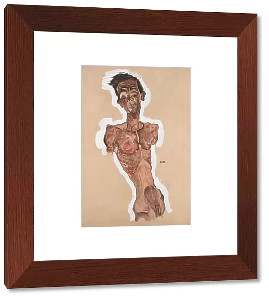 Nude Self-Portrait, 1910. Artist: Schiele, Egon (1890?1918)