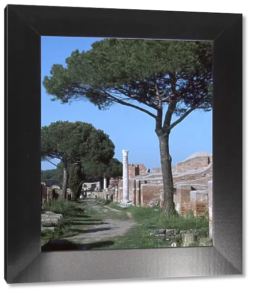Street and buildings in the Roman town of Ostia, 2nd century
