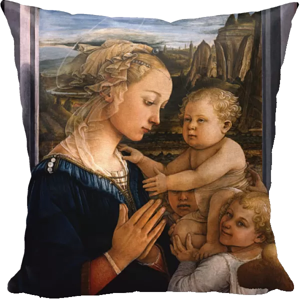 Madonna and Child with two Angels, 1460s. Artist: Lippi, Fra Filippo (1406-1469)