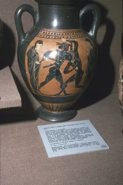 Amphora, Theseus and the Minotaur, 6th century BC