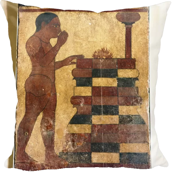 Etruscan Tomb-Painting of Man at Altar from Caere, late 6th century BC