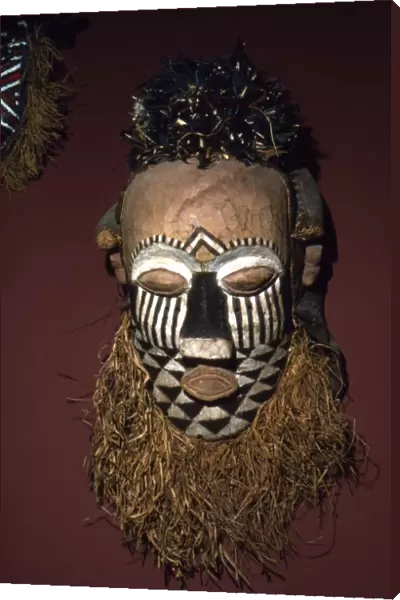 Mask used in initiation ceremony from Kuba, Zaire