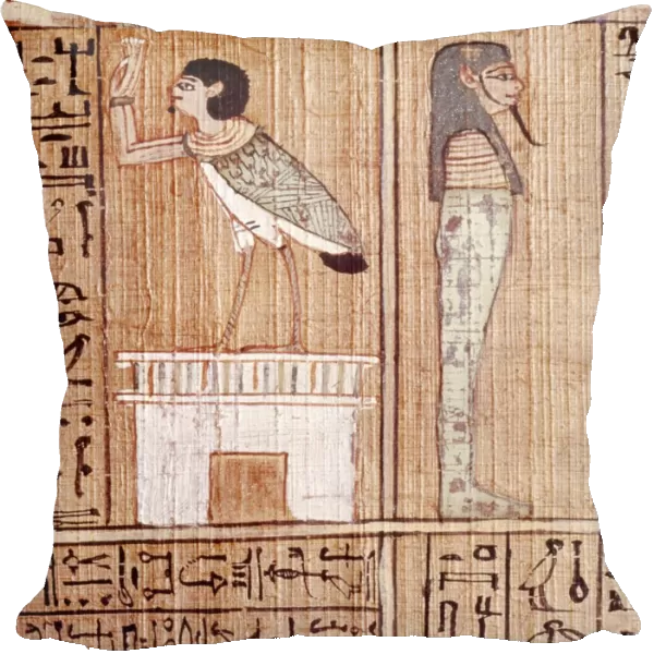 Soul-bird & Mummy, Book of the Dead, Egyptian Papyrus of Ani, Thebes, c1250BC