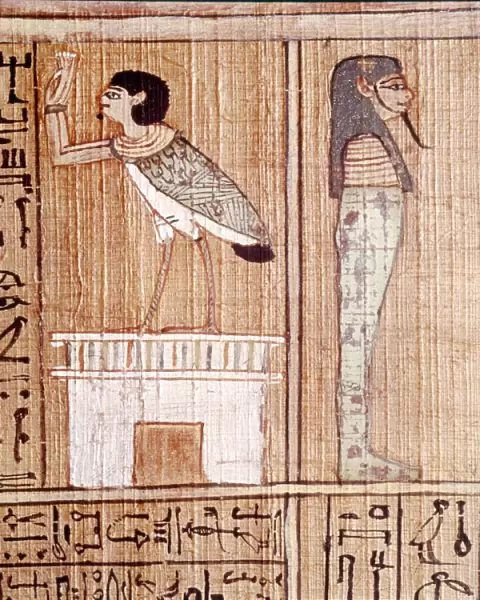 Soul-bird & Mummy, Book of the Dead, Egyptian Papyrus of Ani, Thebes, c1250BC