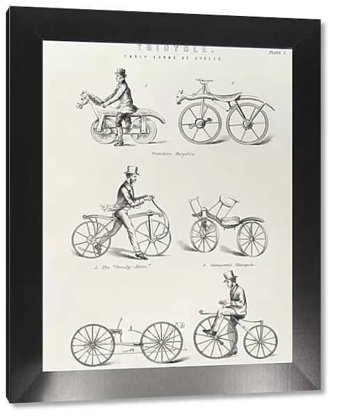 Six early forms of bicycle, c1870