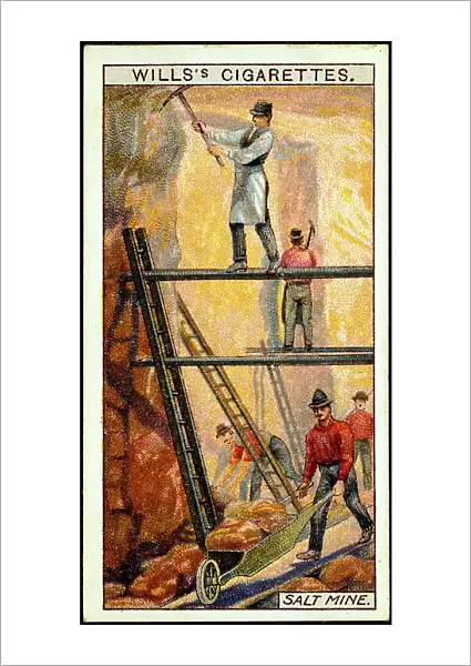 Rock Salt: Miners at work in salt mine, Wieliczka, Galicia, Poland, 20th century