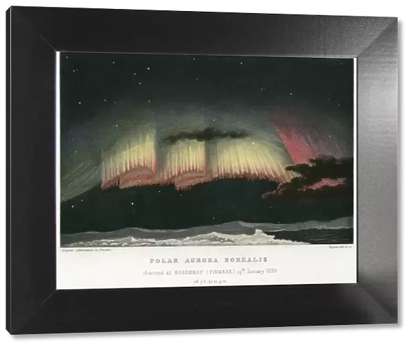 Aurora Borealis or Northern Lights, curtain form 1839. [1872]. Artist: Rapine
