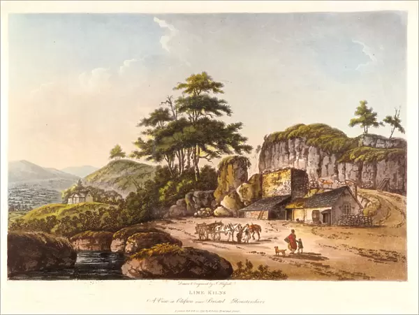 Lime Kilns. A View at Clifton near Bristol, Gloucestershire, 1798. Artist: John Hassell