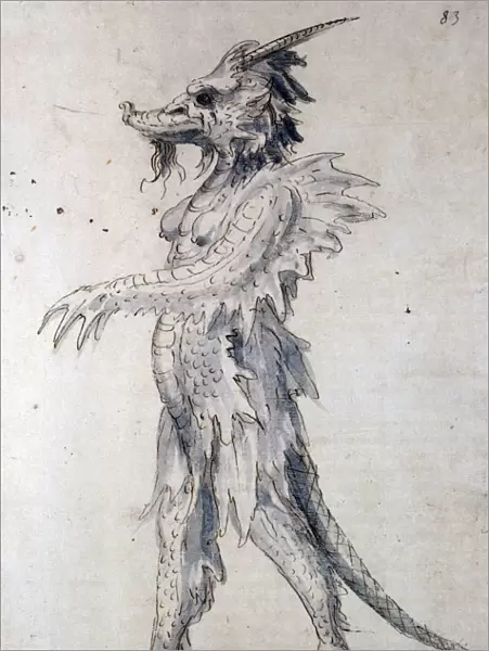 Costume design for a costume for a dragon, 16th century. Artist: Giuseppe Arcimboldi