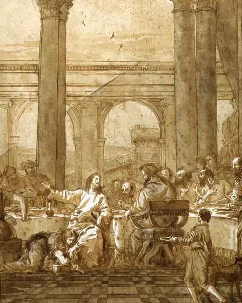 Feast in the House of Simon, 18th  /  early 19th century. Artist: Giovanni Domenico Tiepolo
