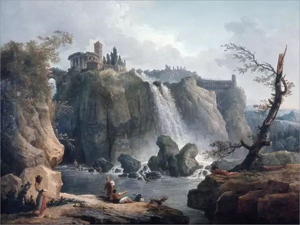 The Waterfall at Tivoli, 18th  /  early 19th century. Artist: Hubert Robert