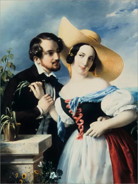 Flirt, 1841. Artist: Miklos Barabas