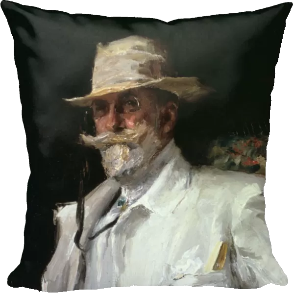Portrait of William Merritt Chase, American impressionist painter, c1910. Artist: Annie Traquair Lang
