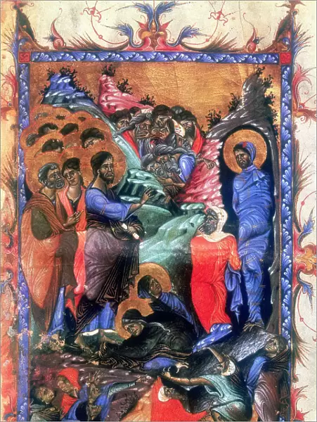 Jesus raising Lazarus after four days, c1280