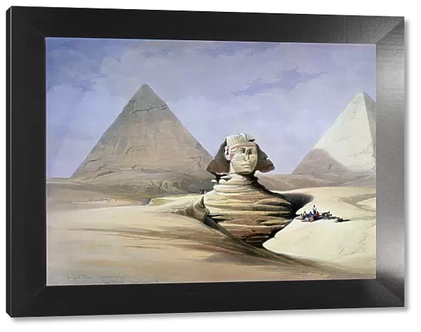 The Great Sphinx and Pyramids at Giza, 1838-1839. Artist: David Roberts