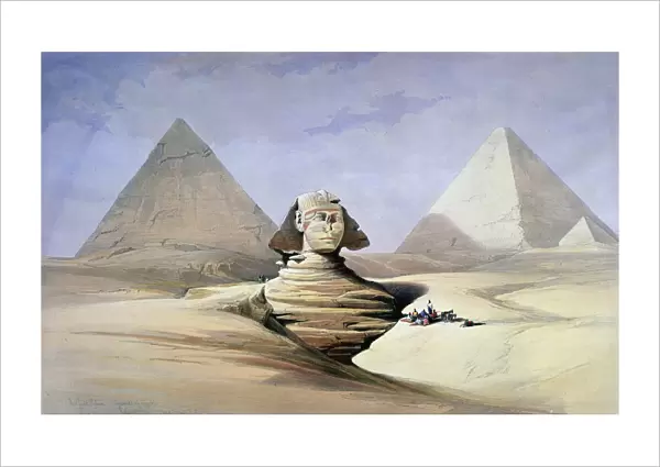 The Great Sphinx and Pyramids at Giza, 1838-1839. Artist: David Roberts
