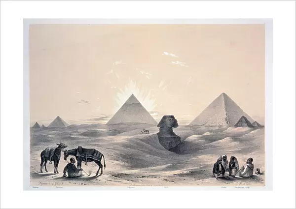 Pyramids of Giza, 1843. Artist: Augustus Butler