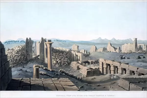 General View of the Ruins of the Great Temple at Carnac, Egypt, 1820. Artist: I Clark
