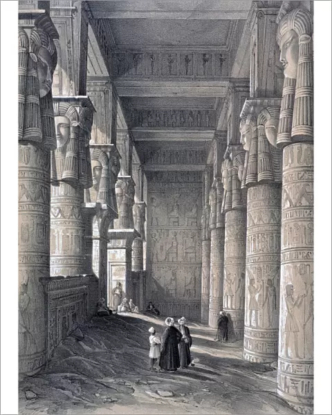 Interior of the Great Temple, Denderah, Egypt, 1843. Artist: George Moore