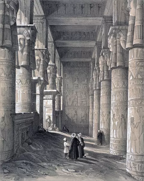 Interior of the Great Temple, Denderah, Egypt, 1843. Artist: George Moore