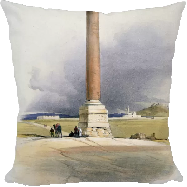 Pompeys Pillar, Alexandria, 19th century. Artist: David Roberts