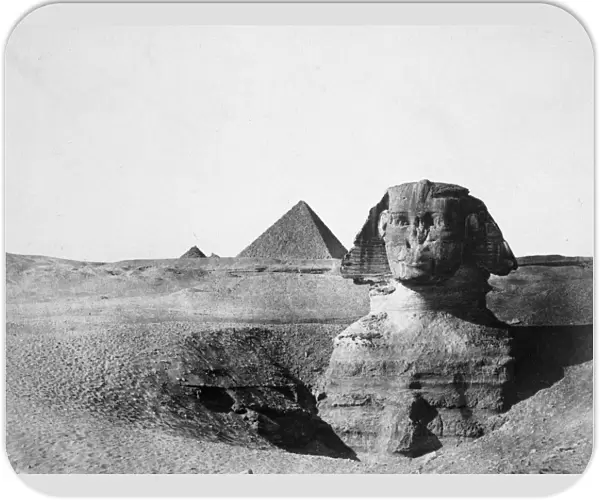 The Great Sphinx and the Pyramids of Giza, Egypt, 1852. Artist: Maxime du Camp