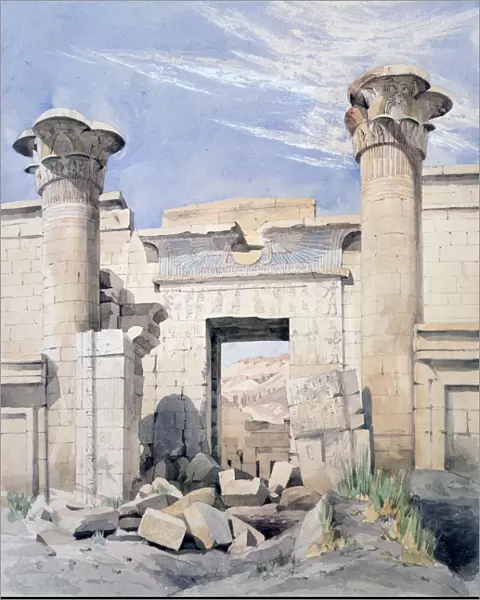 Entrance to the Temple of Ramses III, Egypt, 19th century. Artist: GF Weston