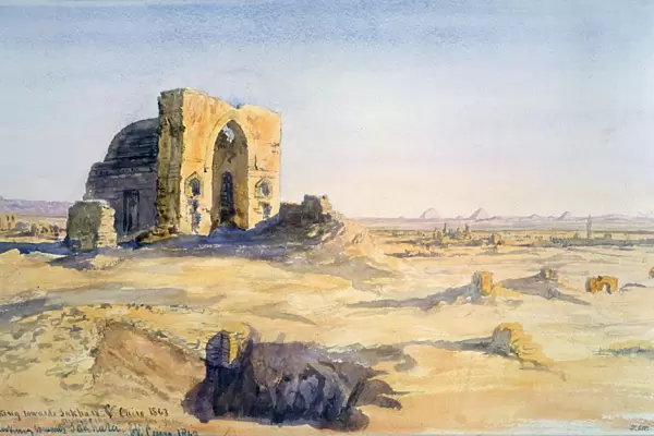 City of Tombs, Looking towards Sakkara, Cairo, Egypt, 1863. Artist: Charles Emile de Tournemine