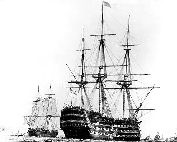 HMS Victory at Portsmouth, 19th century