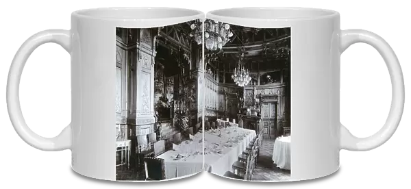 Dining room of the Imperial Palace in Bialowieza Forest, Russia, late 19th century. Artist: Mechkovsky