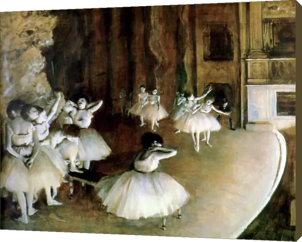 Ballet Rehearsal on Stage, 1874. Artist: Edgar Degas