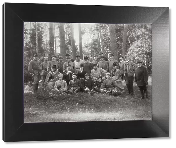 Tsar Alexander III with family and friends on a hunt in the Bialowieza Forest, Russia, 1894