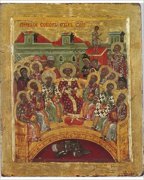 First Council of Nicaea, 16th century. Artist: Byzantine icon