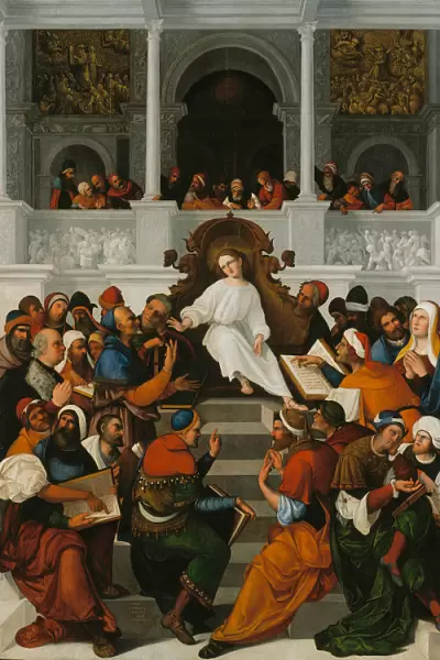 The Twelve-Year-Old Jesus Teaching in the Temple, 1524. Artist: Mazzolino, Ludovico (1480-1528)
