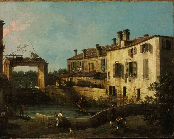 Lock near Dolo, 1776. Artist: Canaletto (1697-1768)