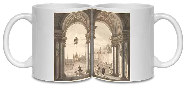 View through a Baroque Colonnade into a Garden, 1760-1768. Artist: Canaletto (1697-1768)